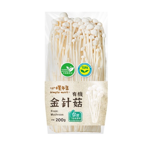 【心樸有機金針菇】<BR><SPAN>產地：台灣  規格：200G<BR>產品圖