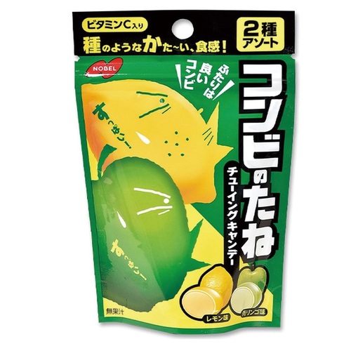 【日本諾貝爾檸檬&青蘋果風味嚼糖】<br><span>產地：日本  規格：35g <br>產品圖