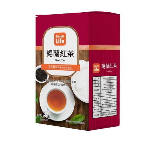 【SIMPLE LIFE錫蘭紅茶茶包】<BR><SPAN>產地：台灣  規格：2G 50入<BR>產品圖