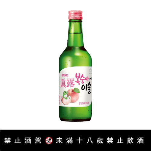 【真露水蜜桃燒酒】<br><span>產地：韓國規格：360ml<br>產品圖